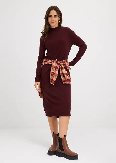 Abito in filato fine con colletto dritto, bonprix