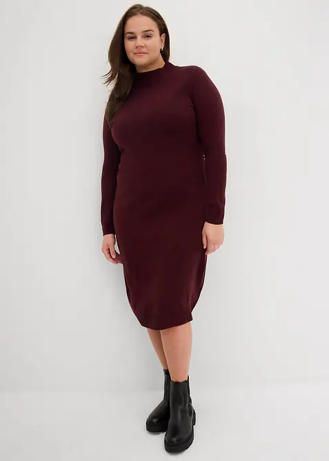 Abito in filato fine con colletto dritto, bonprix