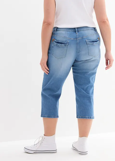 Jeans capri slim fit, vita media, bonprix