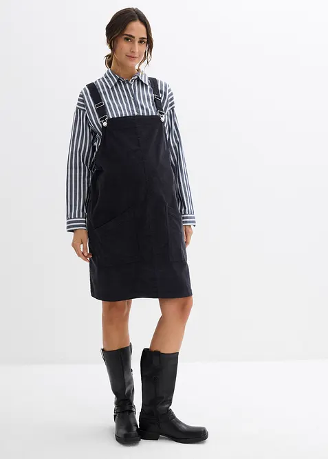 Abito salopette prémaman in velluto di cotone elasticizzato, bonprix