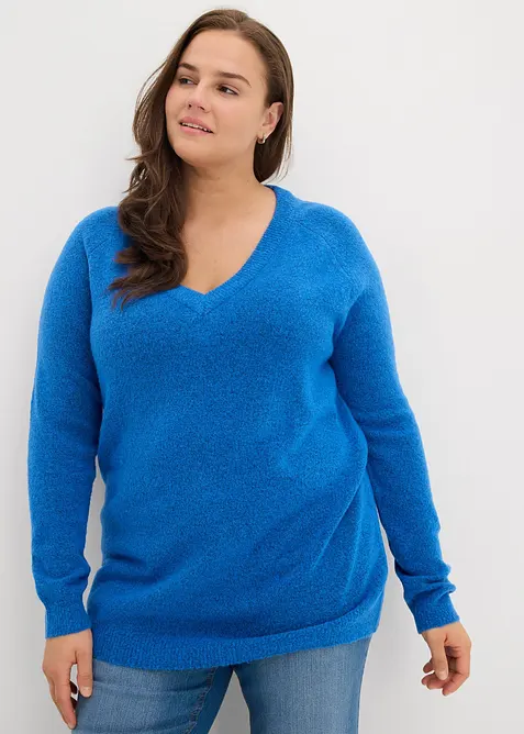 Maglione oversize con scollo a V, bonprix