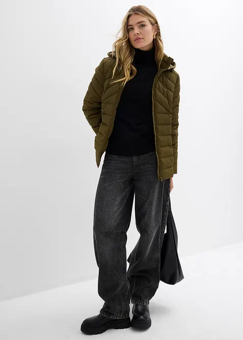 Giacca trapuntata leggera con cappuccio rimovibile, bonprix