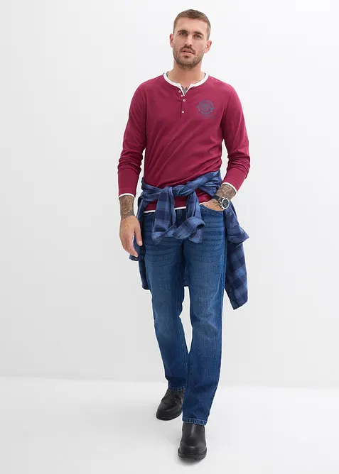 Maglia serafino a maniche lunghe (pacco da 2), bonprix