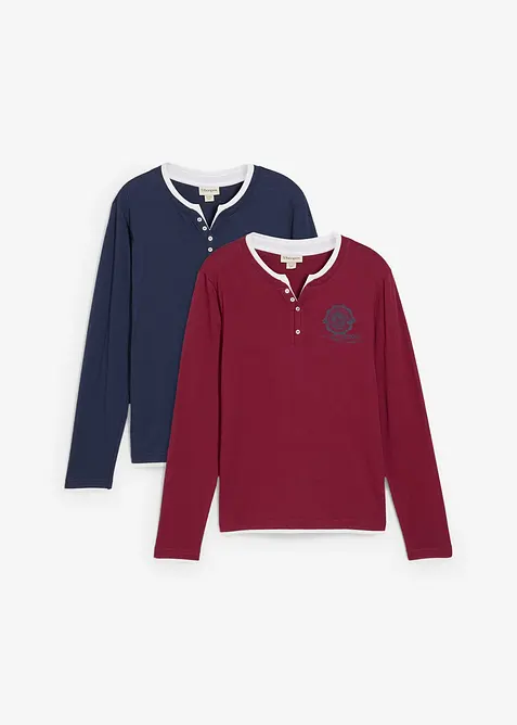 Maglia serafino a maniche lunghe (pacco da 2), bonprix