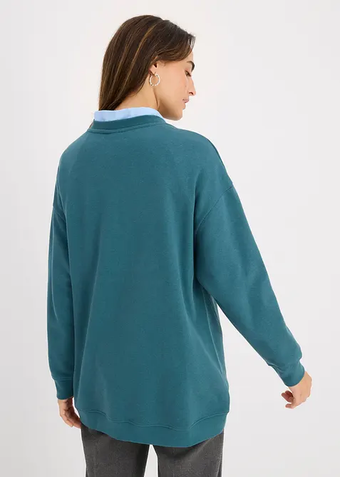 Felpa oversize in misto cotone, bonprix