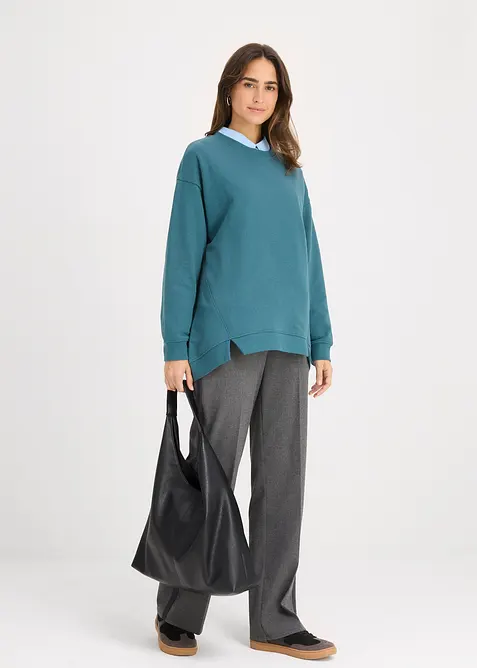 Felpa oversize in misto cotone, bonprix