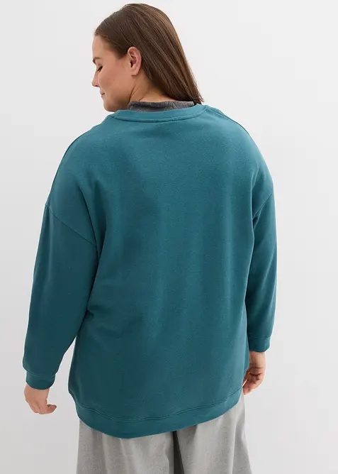 Felpa oversize in misto cotone, bonprix