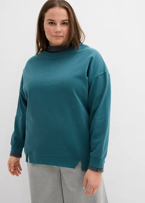 Felpa oversize in misto cotone, bonprix