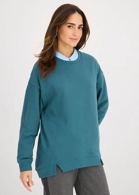 Felpa oversize in misto cotone, bonprix