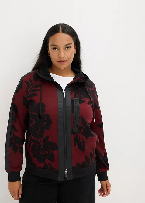 Felpa con zip in misto cotone morbido, bonprix