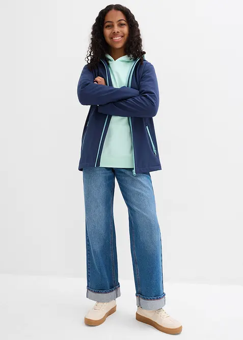 Softshell idrorepellente con cappuccio, bonprix