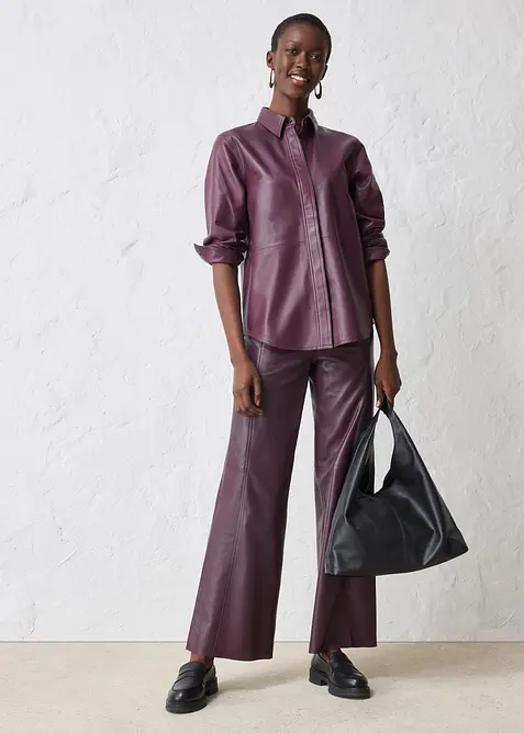 Pantaloni larghi in nappa d'agnello, bonprix