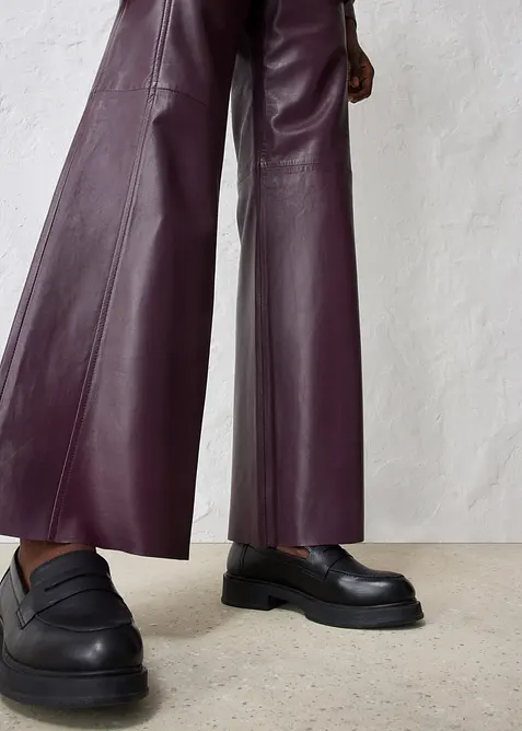 Pantaloni larghi in nappa d'agnello, bonprix