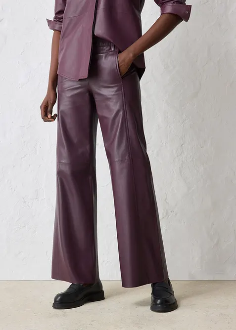 Pantaloni larghi in nappa d'agnello, bonprix