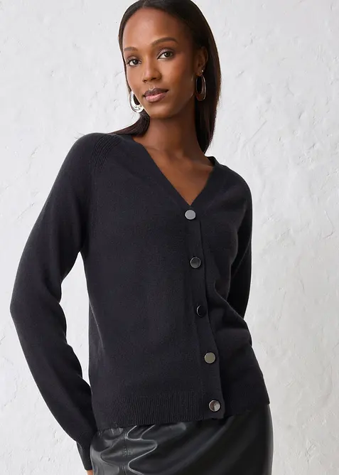 Cardigan con cashmere certificato secondo il Good Cashmere Standard®, bonprix