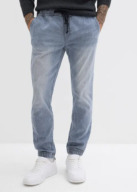 Jeans elasticizzati con elastico in vita regular fit, tapered, bonprix