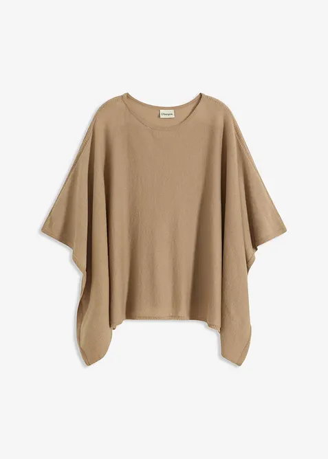 Poncho corto in lana, bonprix