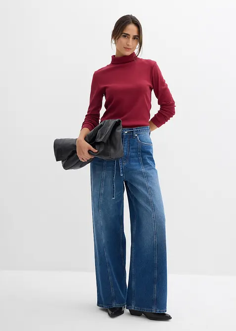 Maglia a collo alto in puro cotone, bonprix