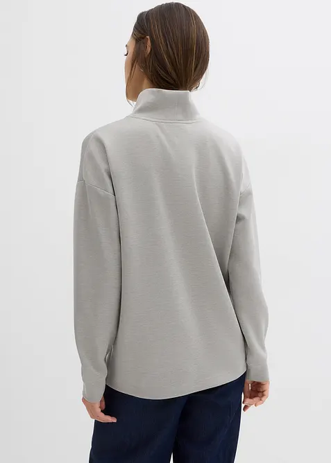 Felpa a collo alto in tessuto effetto neoprene, bonprix