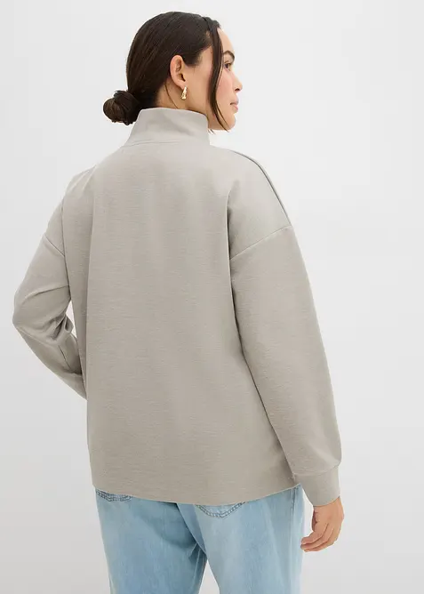Felpa a collo alto in tessuto effetto neoprene, bonprix