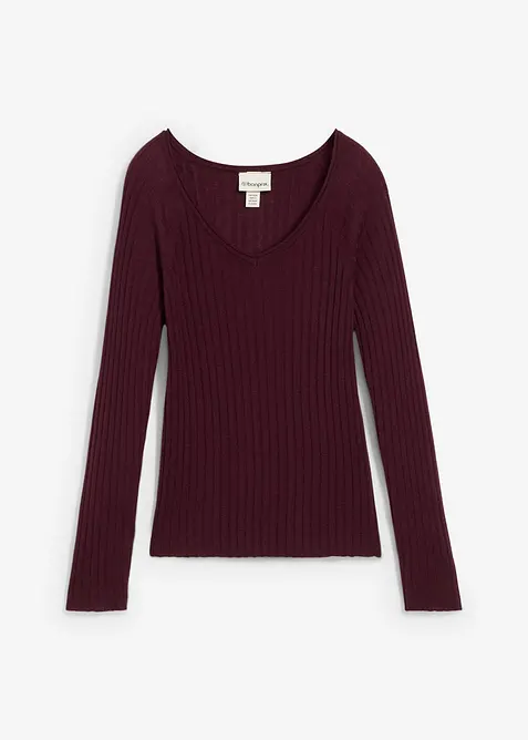 Maglione in filato fine di lana merino, bonprix