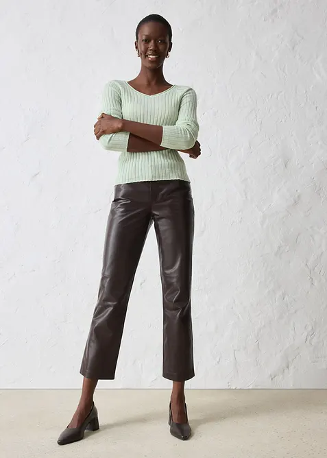 Maglione in filato fine di lana merino, bonprix