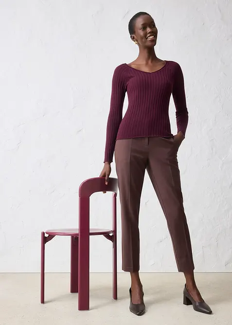 Maglione in filato fine di lana merino, bonprix