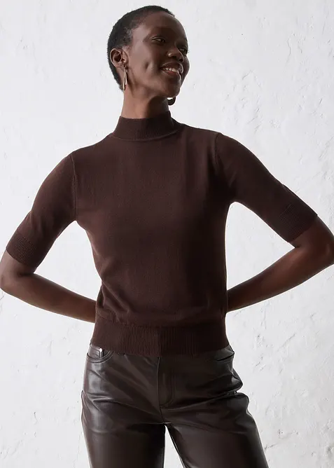 Maglione a collo alto in morbido misto lana, bonprix