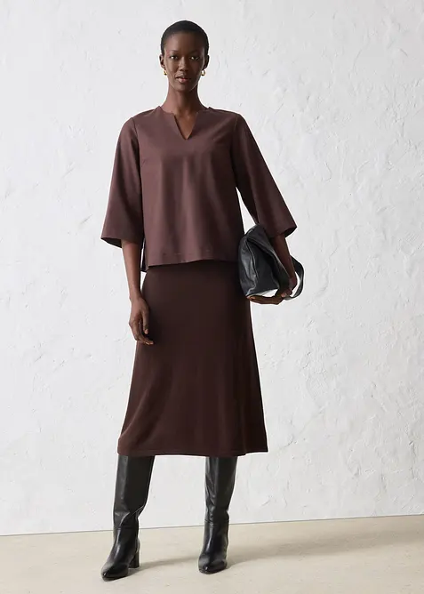 Gonna in maglia di misto lana morbido, bonprix