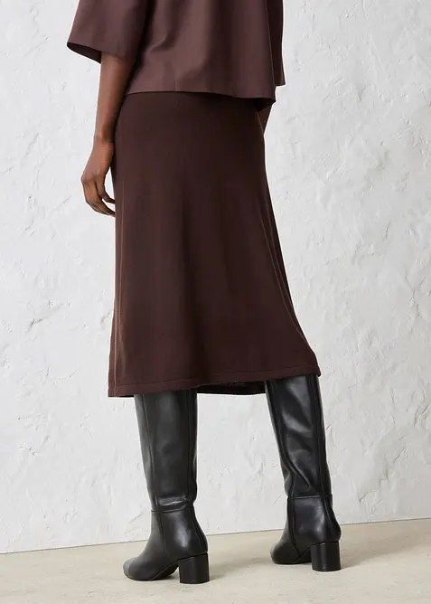 Gonna in maglia di misto lana morbido, bonprix