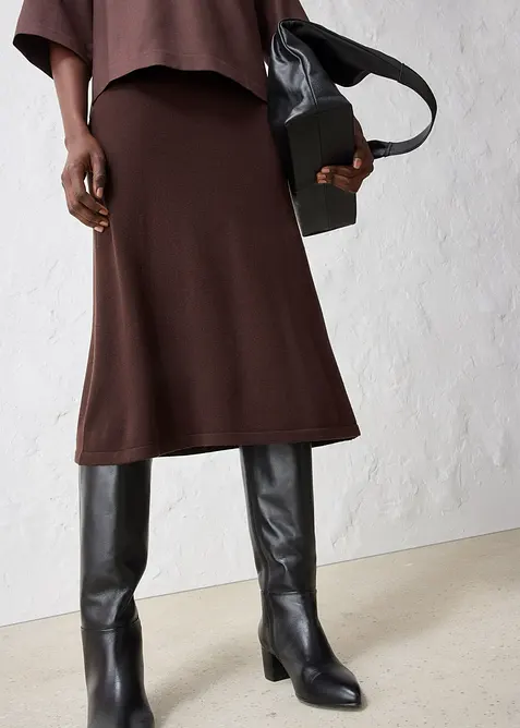 Gonna in maglia di misto lana morbido, bonprix