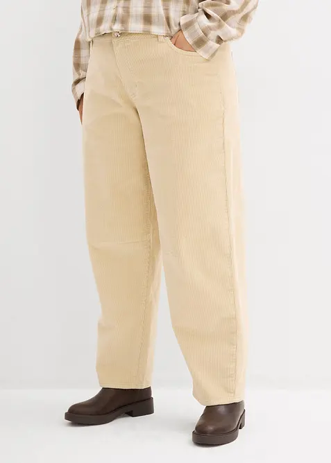 Pantaloni in velluto a coste, vita media, bonprix