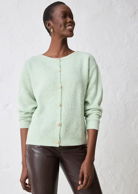 Cardigan in misto alpaca termico, bonprix