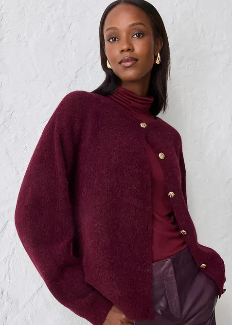 Cardigan in misto alpaca termico, bonprix