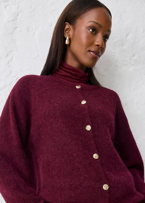 Cardigan in misto alpaca termico, bonprix