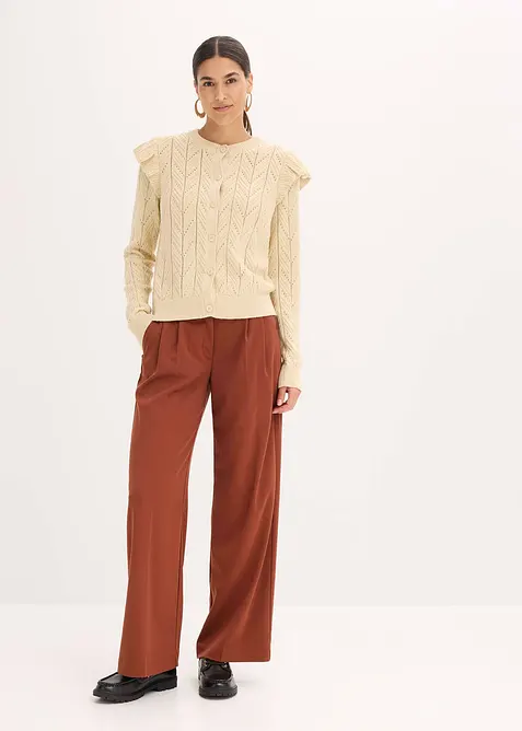 Cardigan traforato di cotone, bonprix