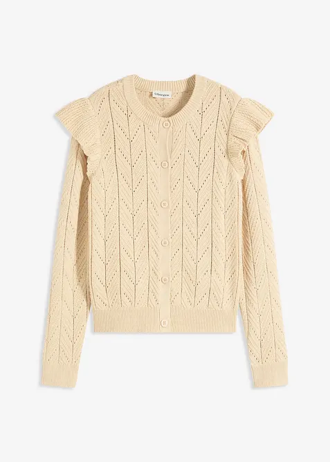 Cardigan traforato di cotone, bonprix