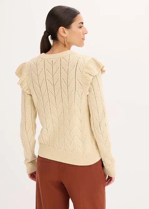 Cardigan traforato di cotone, bonprix