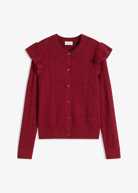 Cardigan traforato di cotone, bonprix