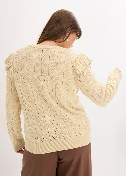 Cardigan traforato di cotone, bonprix