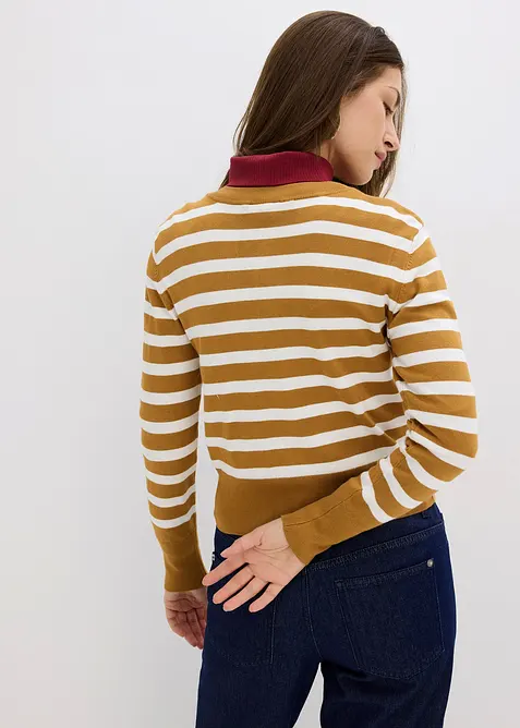 Cardigan in maglia fine a righe, bonprix