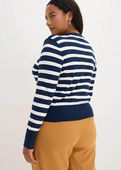 Cardigan in maglia fine a righe, bonprix