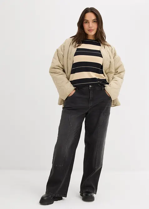 Maglia a maniche lunghe in cotone pesante, bonprix