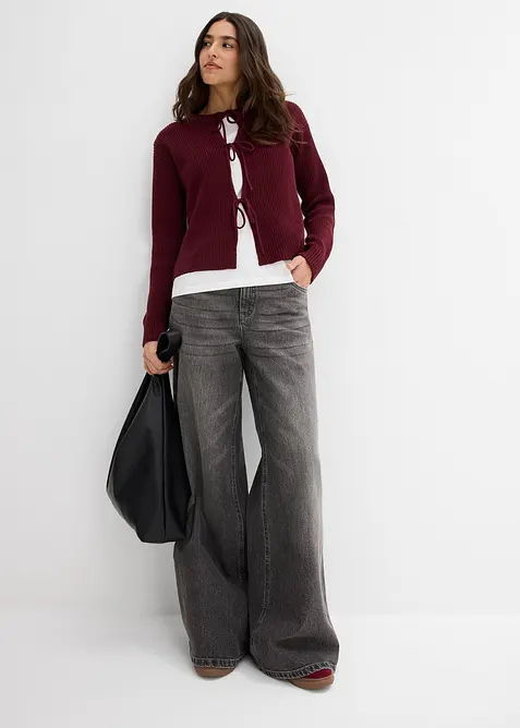 Cardigan con fiocchi, bonprix