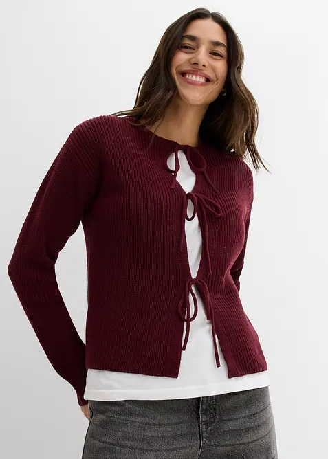 Cardigan con fiocchi, bonprix