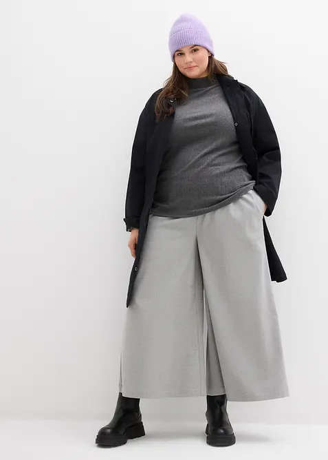 Pantaloni culotte in simil lana, bonprix
