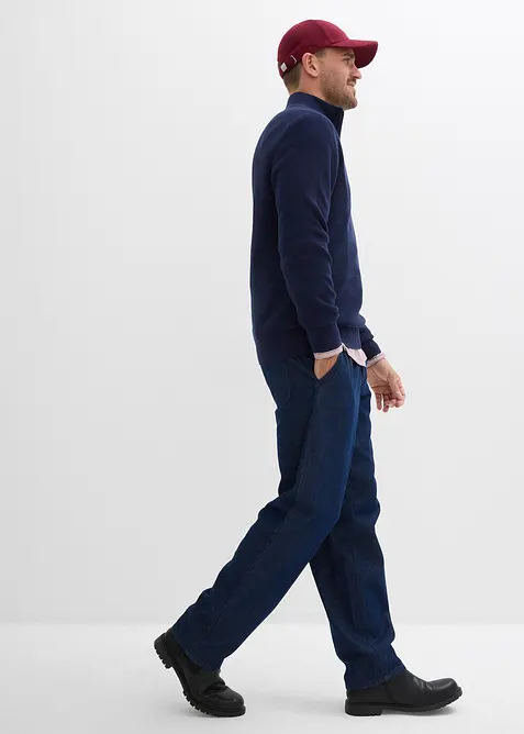 Maglione con mezza zip in puro cotone, bonprix