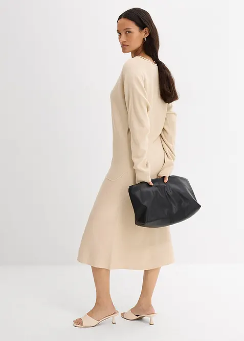 Abito midi in maglia misto viscosa, bonprix