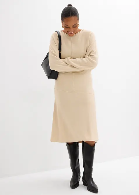 Abito midi in maglia misto viscosa, bonprix