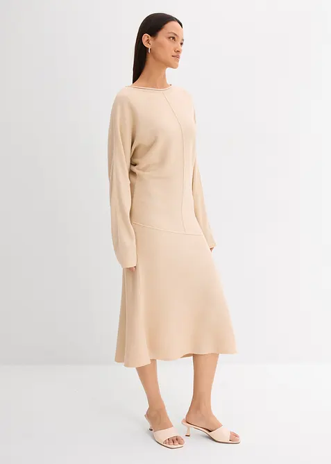 Abito midi in maglia misto viscosa, bonprix